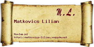Matkovics Lilian névjegykártya